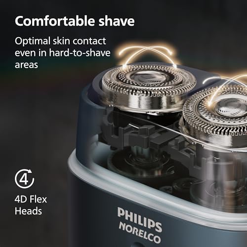 Image of Philips Norelco Shaver 700 Series - Compact Electric Shaver, Lift & Cut System, Dual SteelPrecision Blades, 4D Flex Heads, Wet & Dry Shave, Travel Case, Model S794 /94