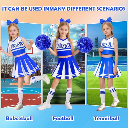 Wuzfully Cheerleader-Trikot mit V-Ausschnitt in Kontrastfarbe Cheerleader-Uniform 2-teilig