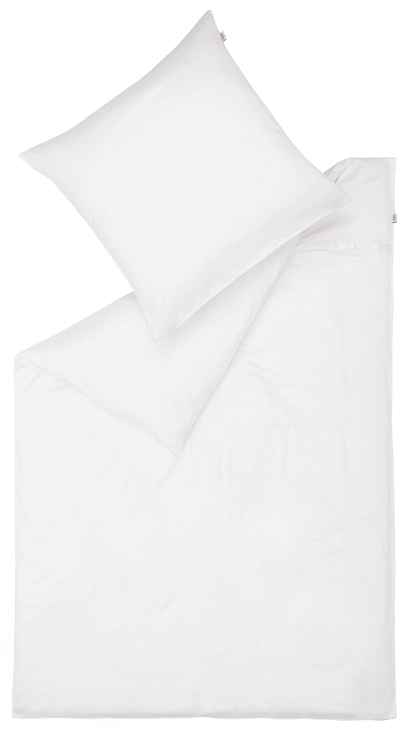Ropa de cama Pure 135 x 200 blanco – Ropa de cama de algodón – Juego de ropa de cama con funda de almohada de 2 piezas – Funda de almohada de 80 x