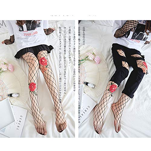 Image of Ulalaza Sparkle Hollow Out Letter Nude Colorful Rhinestone Hot Drilling Fishnet Pantyhose Tights for women Luminous