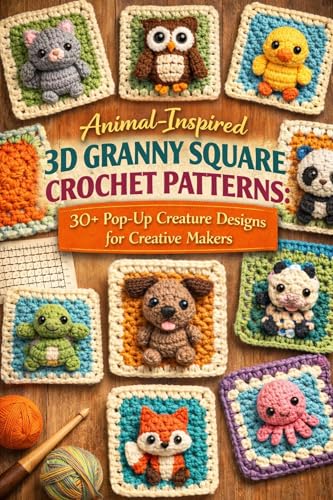 Animal-Inspired 3D Granny Square Crochet Patterns: 30+ Pop-Up Creature Designs for Creative Makers