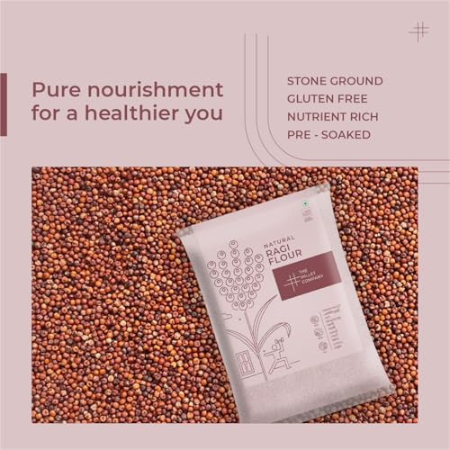 Image of The Millet Company Natural Millet Flour Combo Pack of 2 [250g each], Ragi Flour, Jowar Flour, Natural Farm Produce, High Fibre Flour (500, Grams)