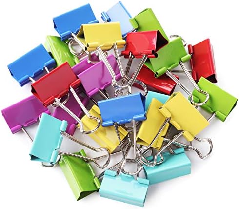 Mr. Pen- Binder Clips, 1.25 inch, 25 Pack, Medium, Colored Binder Clips, Binder Clips Medium Size, Color Binder Clips, Clips, Paper Clips, Binder Clip, Clips for Paperwork, Office Clips