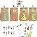 Produktbild FHzytg 16 Stück Ostern Basteln Oster Tüten, Osterbastelset Ostern Tüte Geschenktüte Ostern, Tüten Ostern mit Aufkleber Osterhase, Oster Geschenktüten Basteln Kinder mit Kaninchen Holzclip für Kinder