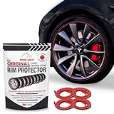 Rimblades Original Protection Jantes Voiture en Alliage Rouge – Compatible avec des Jante Jusqu’à 24” x 4 | pour Jantes à Bord Courbé/Rond | 9 Couleurs | Installation Faire Soi Même