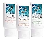Aloe Cadabra Variety Pack Personal Lubricant, Travel Bundle, Organic Aloe Lube for Men, Women, and Couples, Non-Staining, pH Balanced (Naked Strawberry, Orange Cream, Key Lime Pie, 3 Pack, 2.5 Ounces)