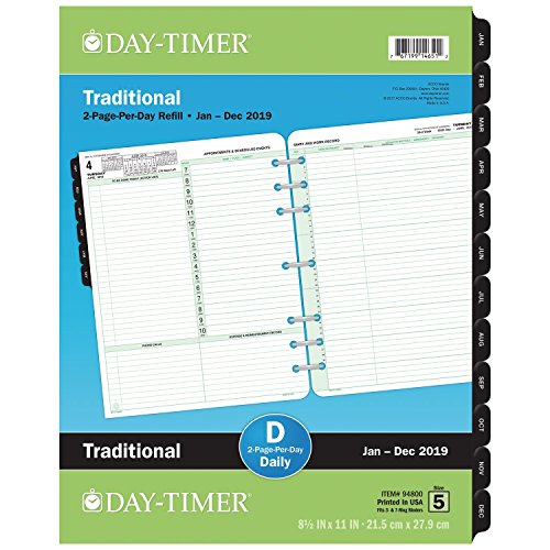Day-Timer 2019 Planner Refill, 8-1/2