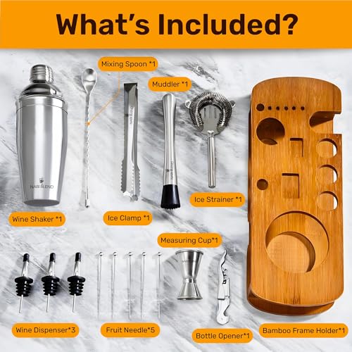 Kit Bartender 16 Piezas con Soporte de Bambú miniatura 6