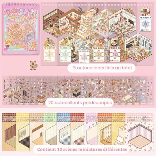 Omnikryp 36 Pièces Autocollants de Scène, Stickers Scène Miniature 3D – vue 3