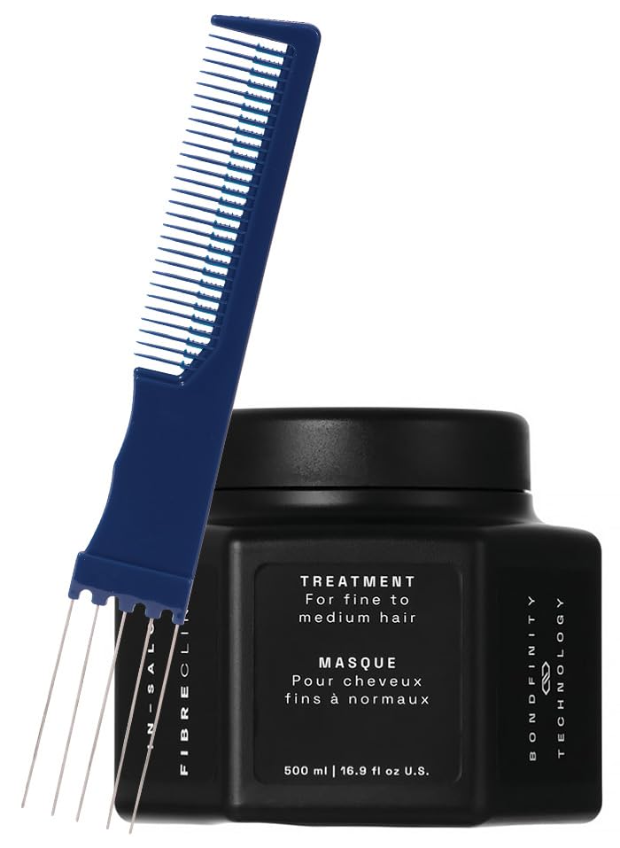 Fibre Clinix Bondfinity Treatment for Fine Hair 16.9 oz with Dual Purpose Comb – Strengthening, Hydrating & Repairing Hair Treatment for Fragile, Damaged, and Brittle Hair