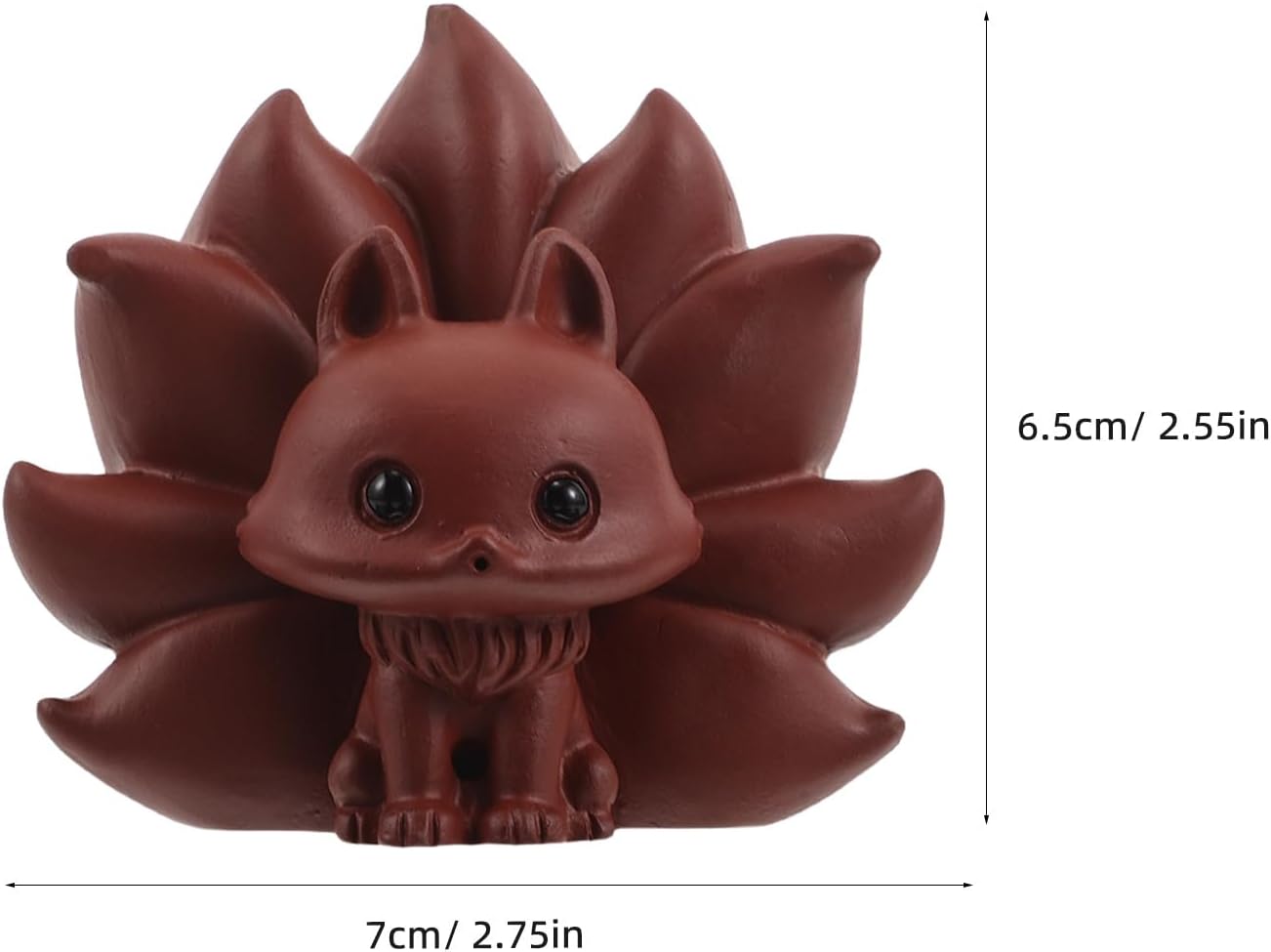 Cabilock Traditional Chinese Tea Pet Fox Purple Sand Sculpture Kung Fu Tray Accessory Cute Animal Figurine for Tea Ceremony Present image 5