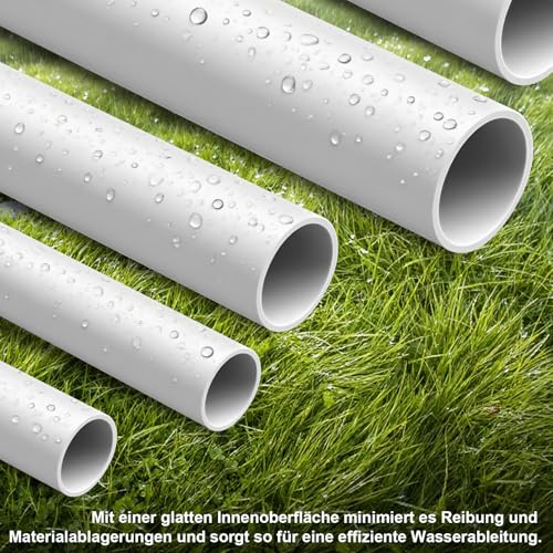 Tube d'installation M20 difficilement inflammable en PVC rigide blanc avec attaches - 6