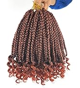 10 Inch Crochet Box Braids with Curly Ends 7 Packs Pre Looped Box Braid Crochet Hair for Kids Sho...