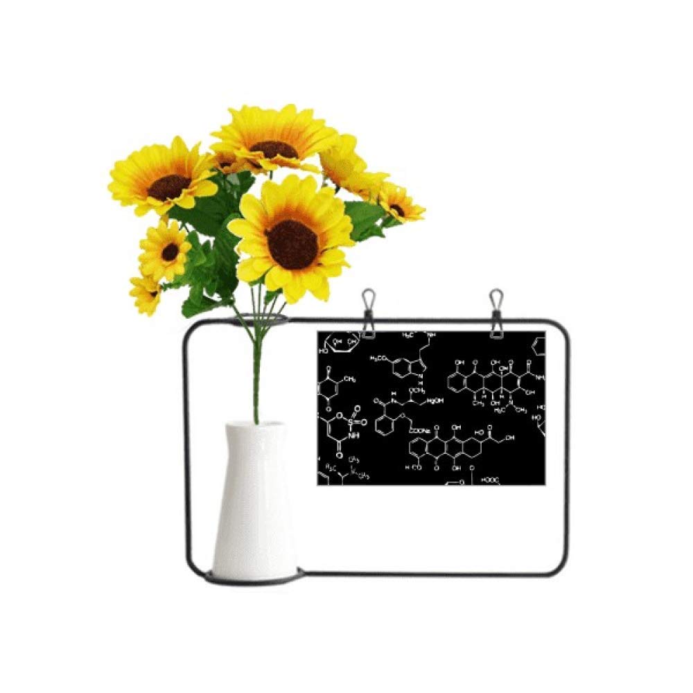 Illustration moléculaire noire et tournesol pour un message plein d'espoir