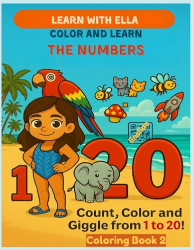 Learn with Ella: Color and Learn the Numbers: A Fun Number Tracing and Coloring Book for Kids Ages 4 - 7 with QR Code Video Links für 9,11 EUR bei amazon.de Bild: Learn with Ella: Color and Learn the Numbers: A Fun Number Tracing and Coloring Book for Kids Ages 4 - 7 with QR Code Video Links für 9,11 EUR bei amazon.de
