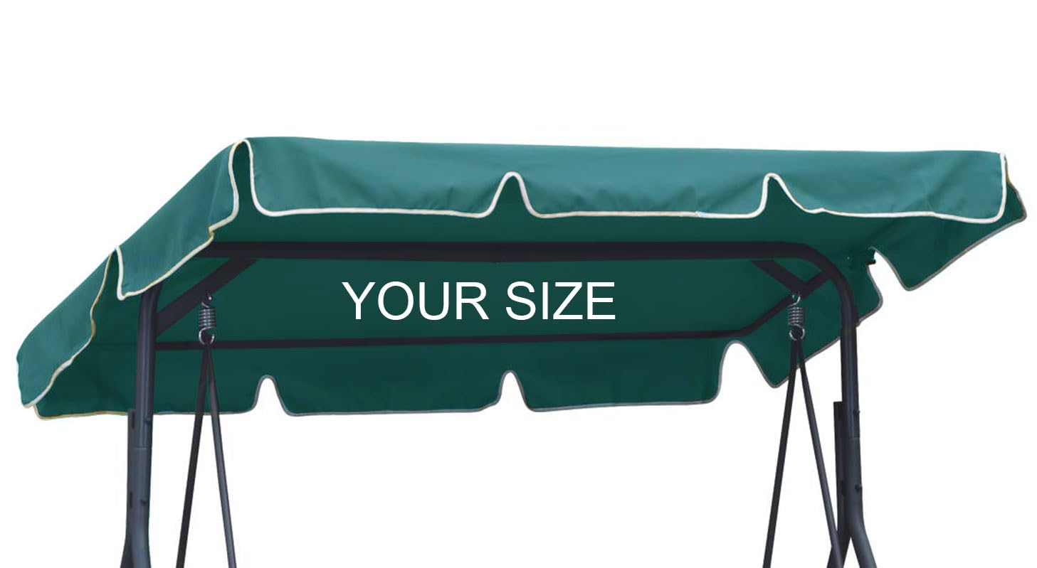 Ferocity Stylish Personalised coloured replacement canopy for Garden Swing Cover Patio Hammock Cover Top Garden Outdoor Your Size to Order Green [101] — image 1