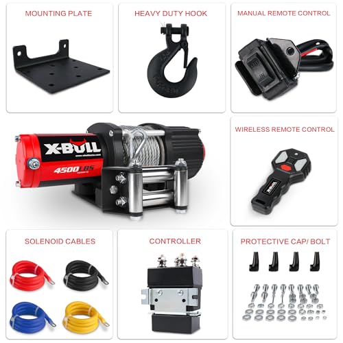 X-BULL 4500LBS Steel Cable Winch
