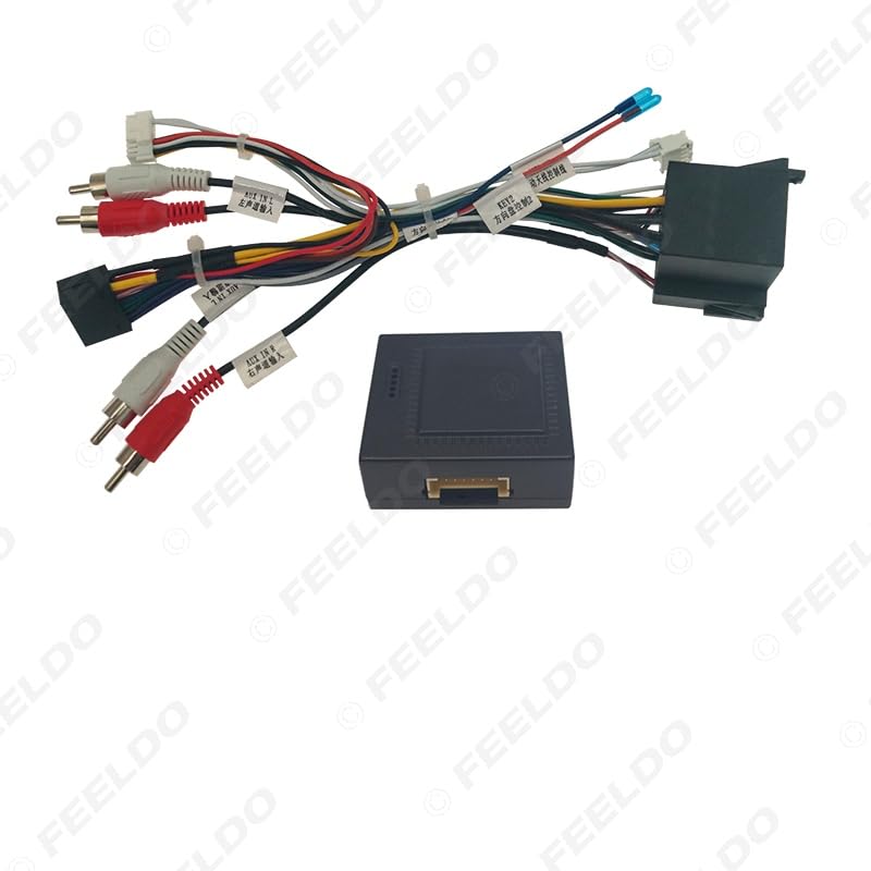 Car for Audio 16PIN DVD Player Power Calbe Adapter with Canbus Box for Fiat 500(2016+) Stereo Plug Wiring Harness - (Color Name: AB Cable-canbus Box)