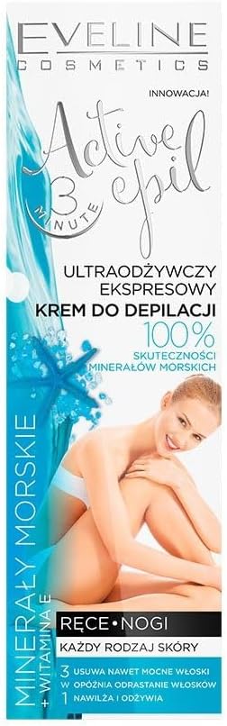 Eveline Cosmetics Depilation Cream Active Epil Ultra Depilation Hände und Beine Mineralen, 125 ml