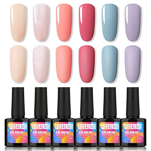 ROSALIND Nagellack Gel Gellack UV Semi-permanent Soak Off Varnish Pastell Lack 6 Farben
