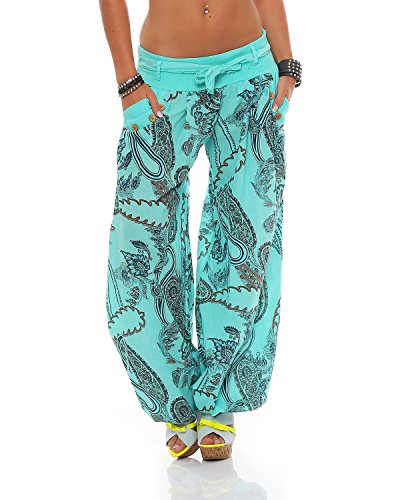 ZARMEXX Fashion - Pantalón - harem - para mujer - Mint, Einheitsgröße: 36-40