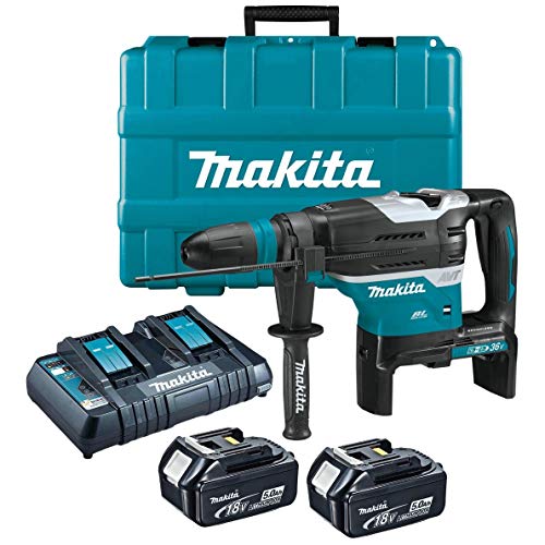Makita DHR400PT2U DHR400PT2U-Kombihammer BL 18 Vx2 LXT 40 mm SDS-MAX 5 Ah 2 bat. AVT AWS, 12 V, Schwarz – Bild 6