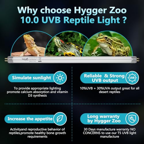 Image of 2-Pack UVB Reptile Light 10.0 Bulb 39W T5 Fluorescent Desert Lamp UVA for Bearded Dragon Tortoise Reptile & Amphibian