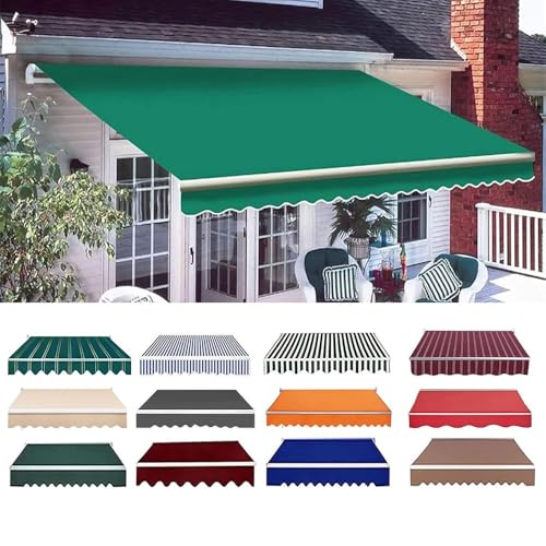 Toile de store banne 3x1.5m vert imperméable et rétractable pour terrasse - 2