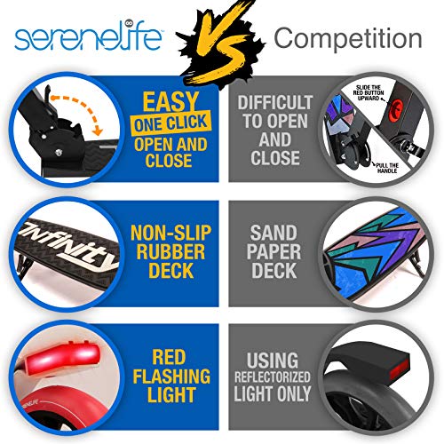 image for SereneLife Folding Kick Scooter for Adults and Kids – Boys and Girls