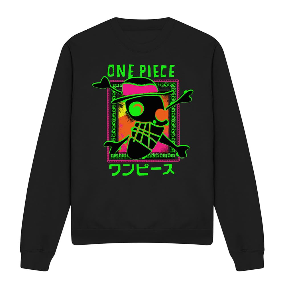 One Piece Abstract Logo Unisex Sweatshirt, Black, XX-Large