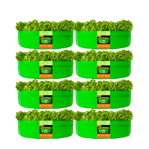 Image of Kingwell grow bags 18x9 inches pack of 8 Grow Bag For Terrace Garden Leafy Vegetable Plant Grow Bags Fruits Growing Containers For terrace Gardening