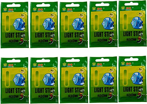 anglerholics Fishing Night Lights Glow Sticks for Fishing Floats and Bobbers Light Sticks for Fishing Bell Alarm Fishing Glow Sticks Bulk Kit 10 Packs