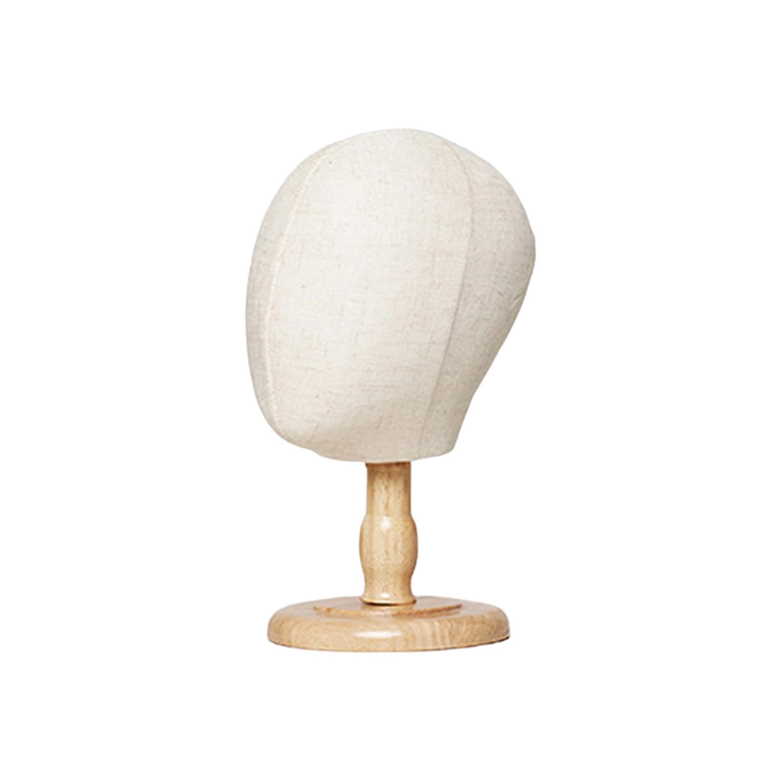 predolo Kinder-Mannequin-Kopf, Modell, Hut-Display-Kopf, stabil, mit Holzsockel für Styling, Trocknen, Friseur, Training, Zuhause, Salon und Reisen, Gesamthöhe 31 cm