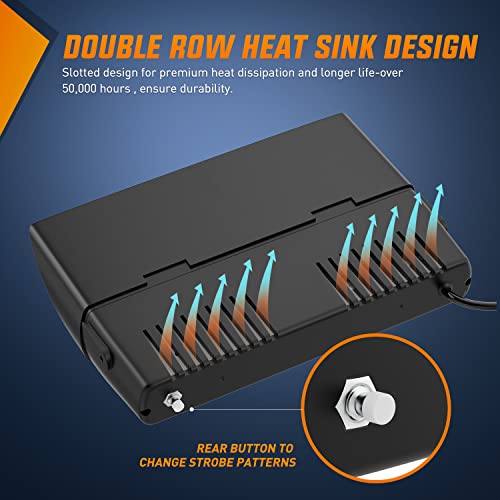 Image of Nilight Emergency Strobe Lights Windshield Hazard Warning Safety Flash with Suction Cups Super Bright LED Light Amber White for Police Enforcement Firefighters Vehicle Truck