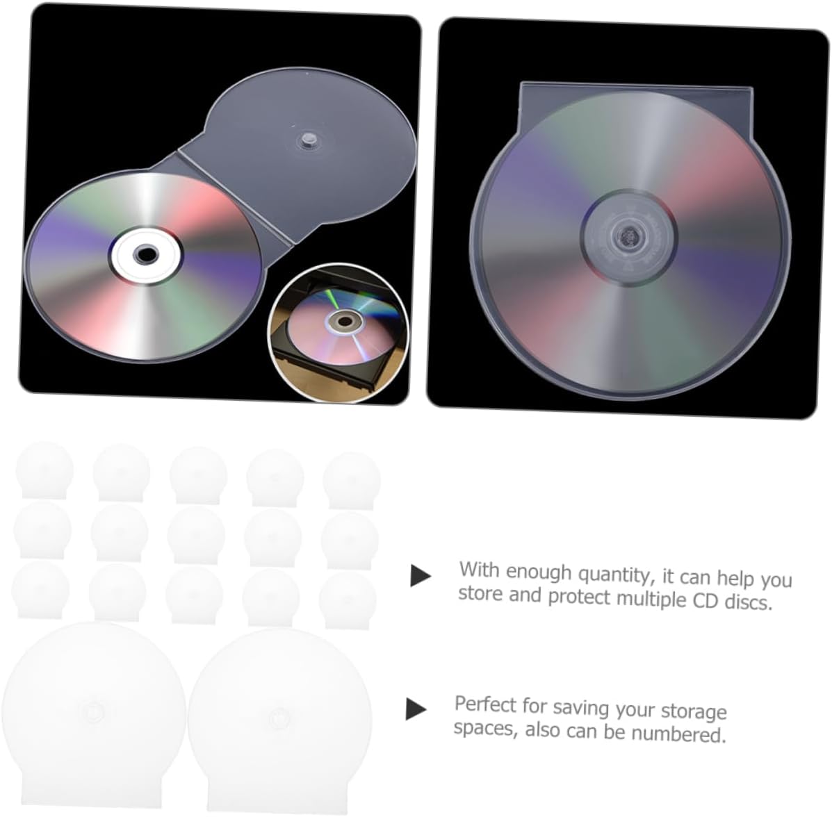 LIFKOME 50pcs Transparent Cd Storage Cases Plastic DVD Holders for Music Game Discs Lightweight Compact Design for Home Office Travel Use
