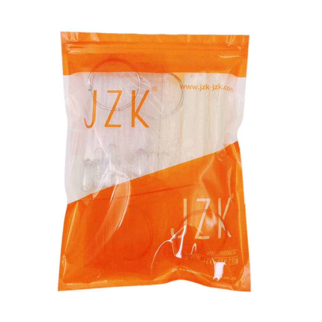 JZK 200 x naturalne i przezroczyste sztuczne tipsy do paznokci, wskaźnik koloru paznokci, wentylator, patyczki do paznokci z pierścieniem do zdobienia paznokci i do wystawiania lakieru do paznokci