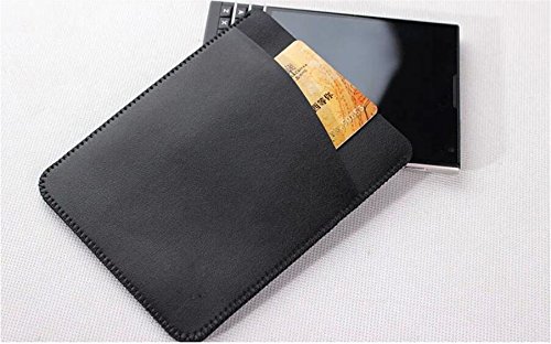 For Blackberry Passport Q30 Classic Microfiber Leather Case Sleeve Bag Phone Cover Pocket With Card Slots (Black)