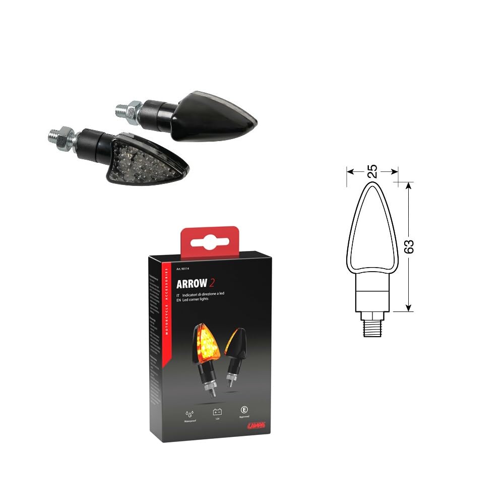 COMPATIBILE CON SHERCO 3.2 4T FRECCE FRECCIA A LED LENTE BIANCA LUCE ARANCIONE 1 COPPIA=2 PEZZI INDICATORE DI DIREZIONE 63CMX25CM SPORGENZA 6,5CM