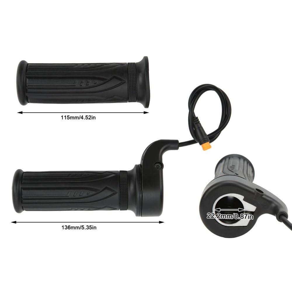 poignée Caoutchouc Lot De 2 Poignées D'accélérateur pour Vélo Électrique, 20 X 3 Broches, Antidérapantes, en ABS, pour Guidon 22, Mm