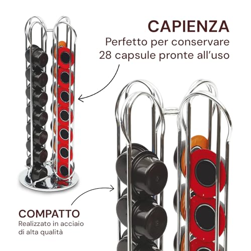 Porte-capsule vertical acier moderne distributeur 28 dosettes - 4