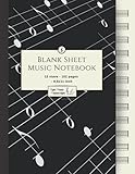 Blank Sheet Music Notebook: Music Manuscript Paper / White Marble Blank Sheet Music / Notebook for Musicians / Staff Paper / Composition Books Gifts ... * Large * 12 Stave * 102 pages *
