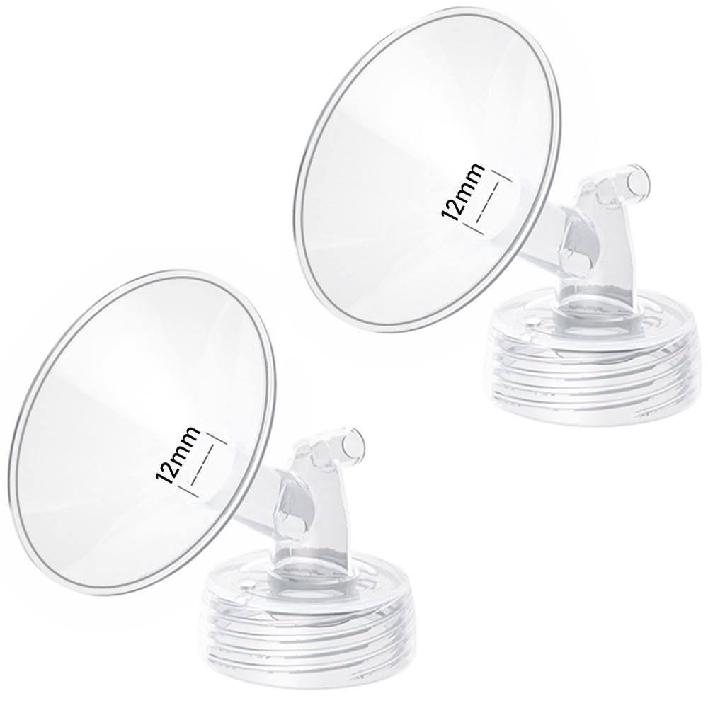 2pcs 12mm Flange Compatible with Spectra S1 S2 9 Plus Synergy Gold/Ameda MYA/Motif Luna Breast Pump, Replacement to Spectra Pump Parts, Breast Pump Shields 13mm Replace S1 S2 Parts