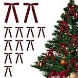 Rehecher 12 Stück Weihnachten Schleifen deko,Weihnachtskranz Dekorationen,Weihnachtsbaum Bögen,Weihnachtsschleifen,Geschenkschleife für Weihnachten, Heimdekoration, Hochzeit, Außen- und Innenbereich