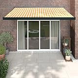 【Design Polyvalent & Élégant】 Avec ses couleurs jaune et blanc vibrantes, ce store extérieur s'intègre parfaitement aux habitations et commerces. Parfait pour créer une zone ombragée chic sur votre terrasse ou devant un café.