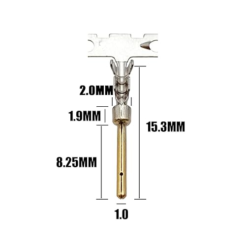 Miniatura 8 de Cermant 200 piezas (100 pares) chapadas en oro DB de 0.08 pulgadas macho hembra para conectores de crimpado D-Sub DB9, DB15, DB25, DB37, DB50
