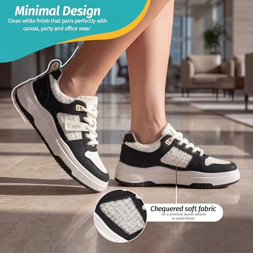 Image of YOHO UrbanDash Sneakers for Woman | Strong Grip, Thick Laces, Cushioned Insoles | Comfortable & Stylish for Everyday Use Shoes for Woman /Girls /Ladies -0736
