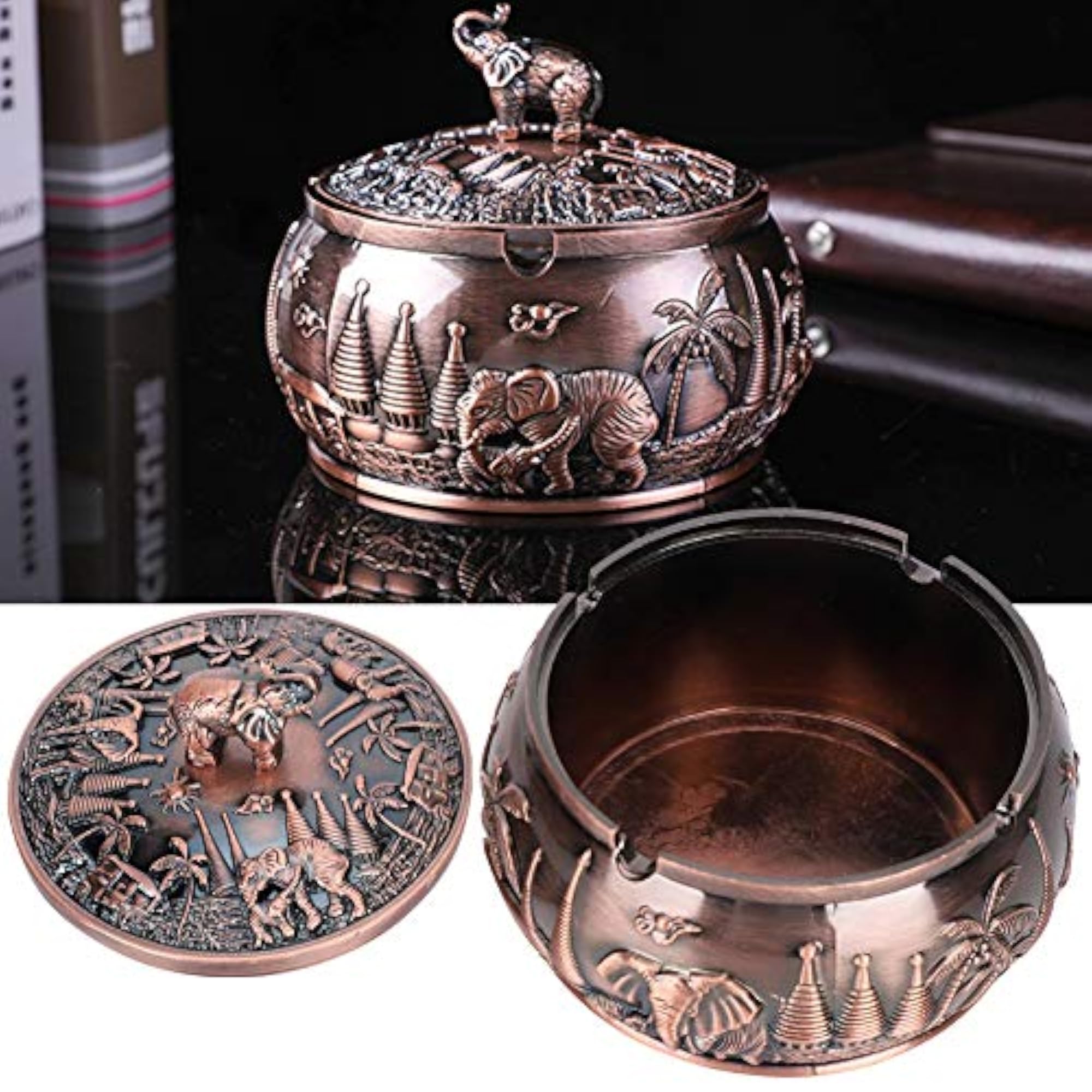 Retro Decorative Ashtray with Lid