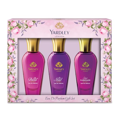 Yardley London Eau de parfum Trio Collection – Be A Diva, Be A Star & Star Flower Azzi Fragrances, coffret cadeau British Heritage pour femme, collection de...