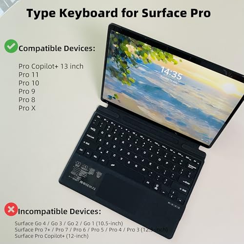 Clavier pour Surface Pro Copilot+ et Pro 11-8 avec coque amovible noir - 2