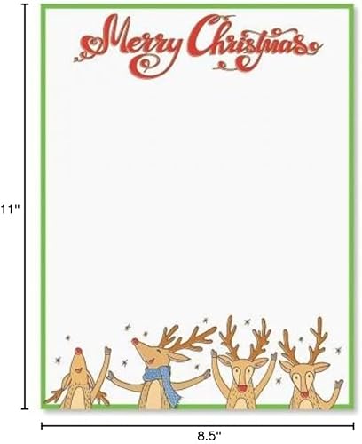 Miniatura 1 de Carta de Navidad de reno papelesSet de 25NAVIDAD papelería papeles son 812" x 11", papel para computadora compatible
